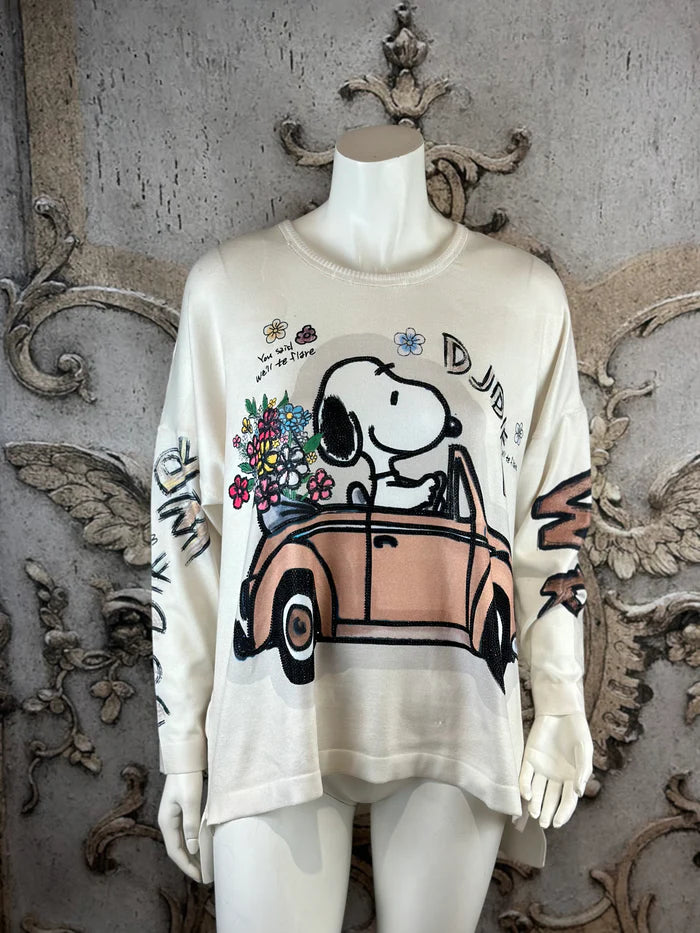 Leichter Snoopy Strick Pullover