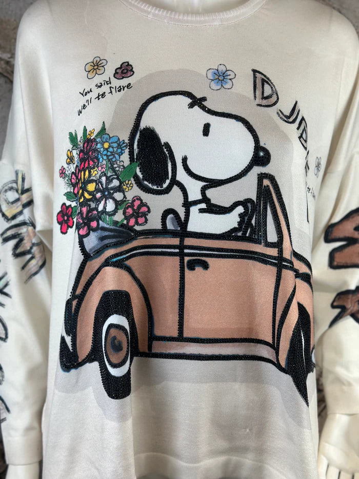 Leichter Snoopy Strick Pullover