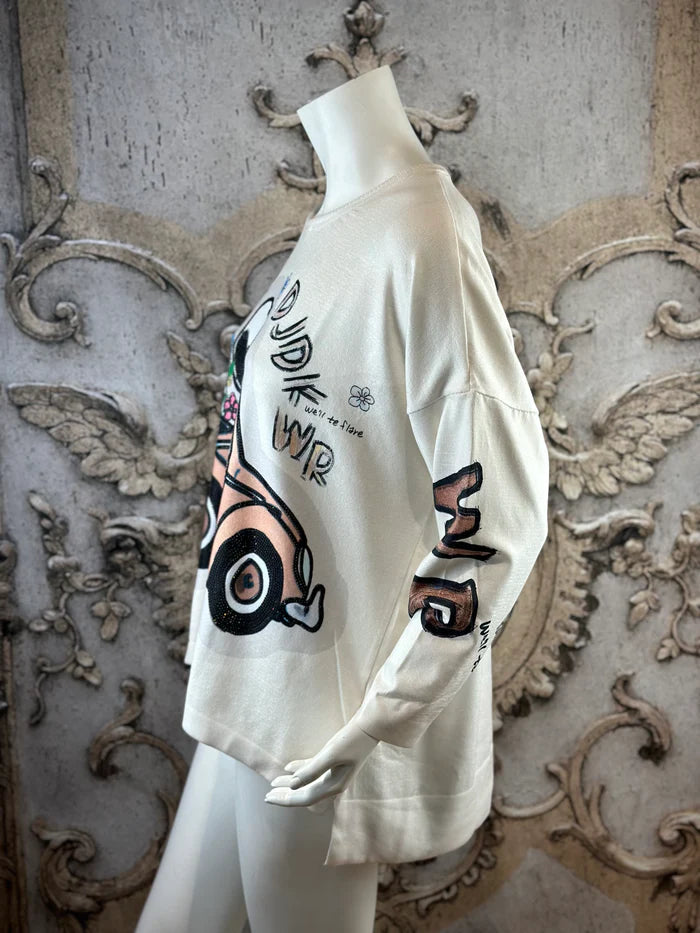 Leichter Snoopy Strick Pullover