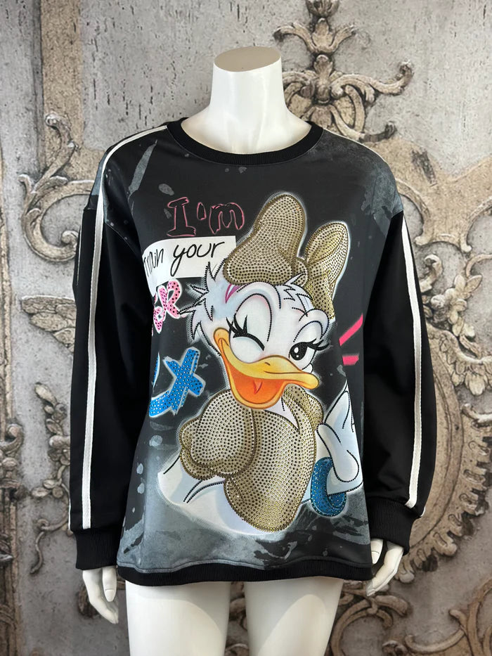 Leichtes Daisy Sweatshirt in Schwarz