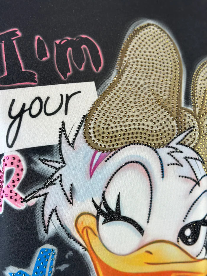 Leichtes Daisy Sweatshirt in Schwarz