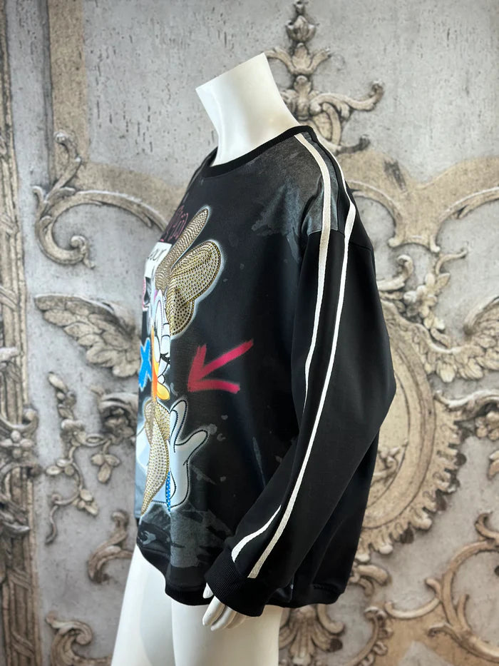 Leichtes Daisy Sweatshirt in Schwarz