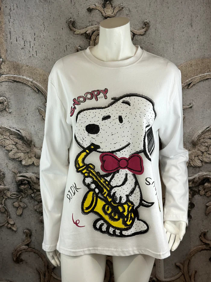 Leichtes Snoopy Sweatshirt in Weiß