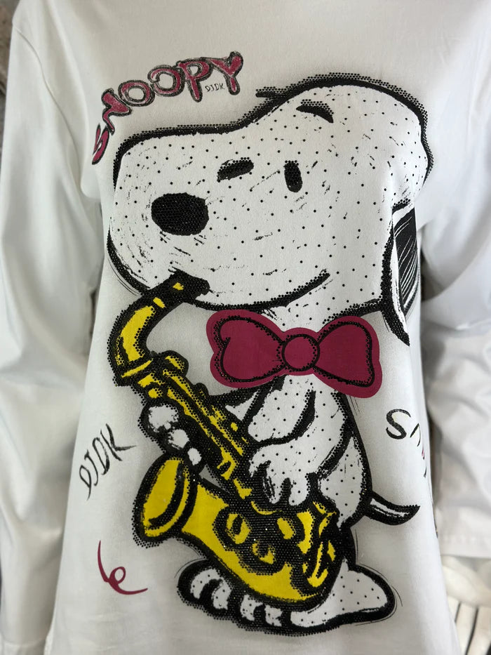 Leichtes Snoopy Sweatshirt in Weiß