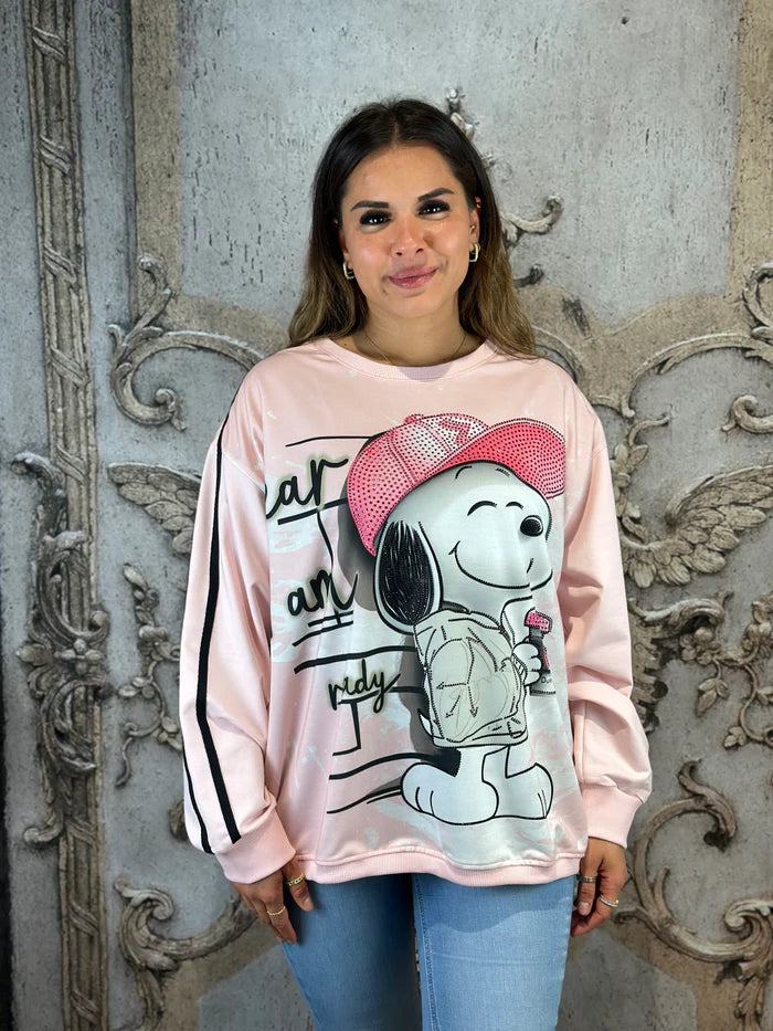 Leichtes Snoopy Sweatshirt in Pink