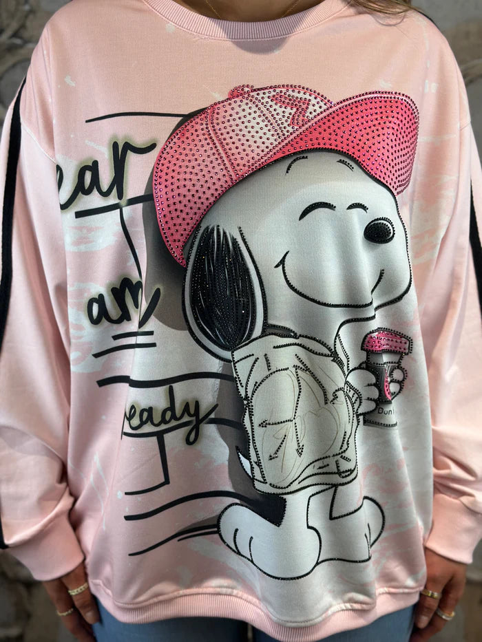 Leichtes Snoopy Sweatshirt in Pink