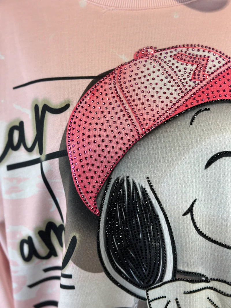 Leichtes Snoopy Sweatshirt in Pink
