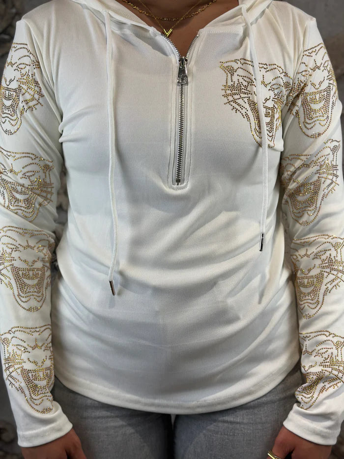 Leichtes Tiger Shirt in Weiß