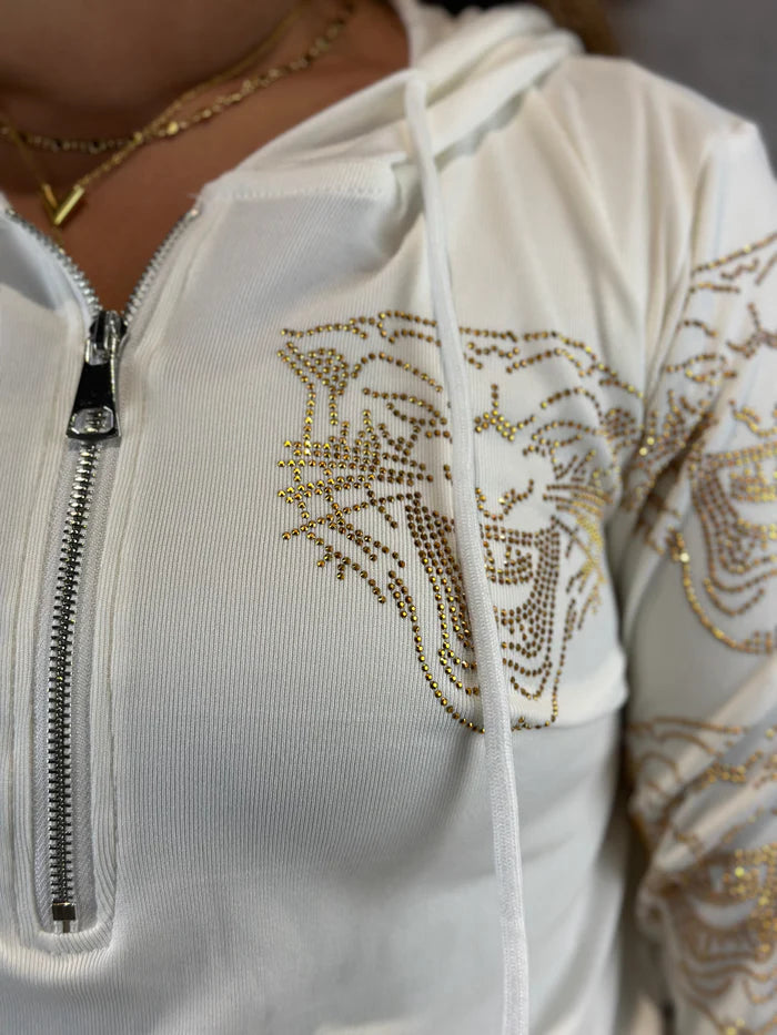 Leichtes Tiger Shirt in Weiß