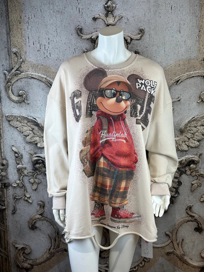 Mickey Sweatshirt in Beige