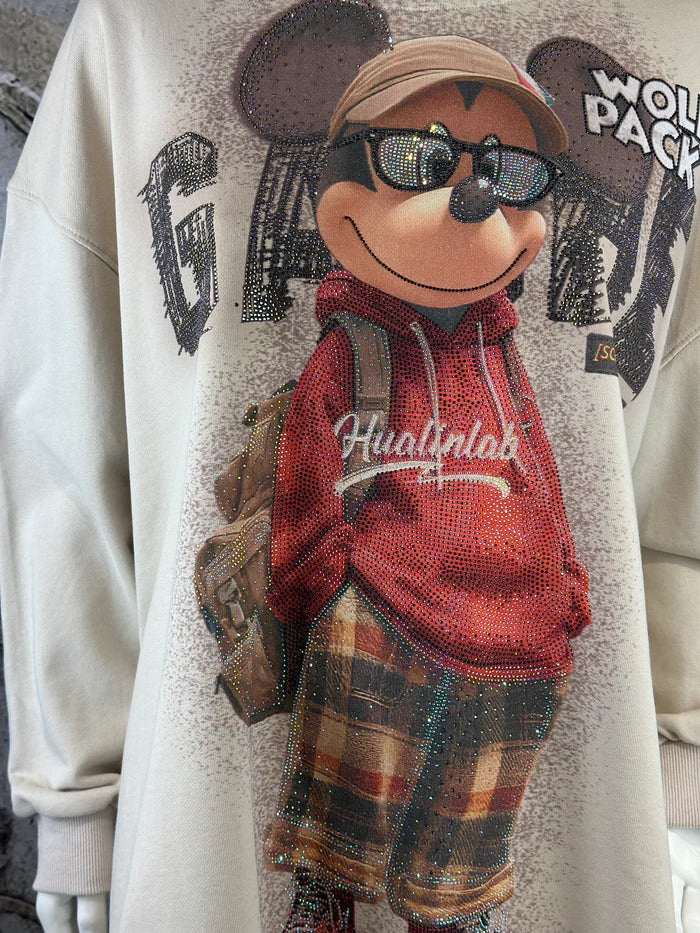 Mickey Sweatshirt in Beige
