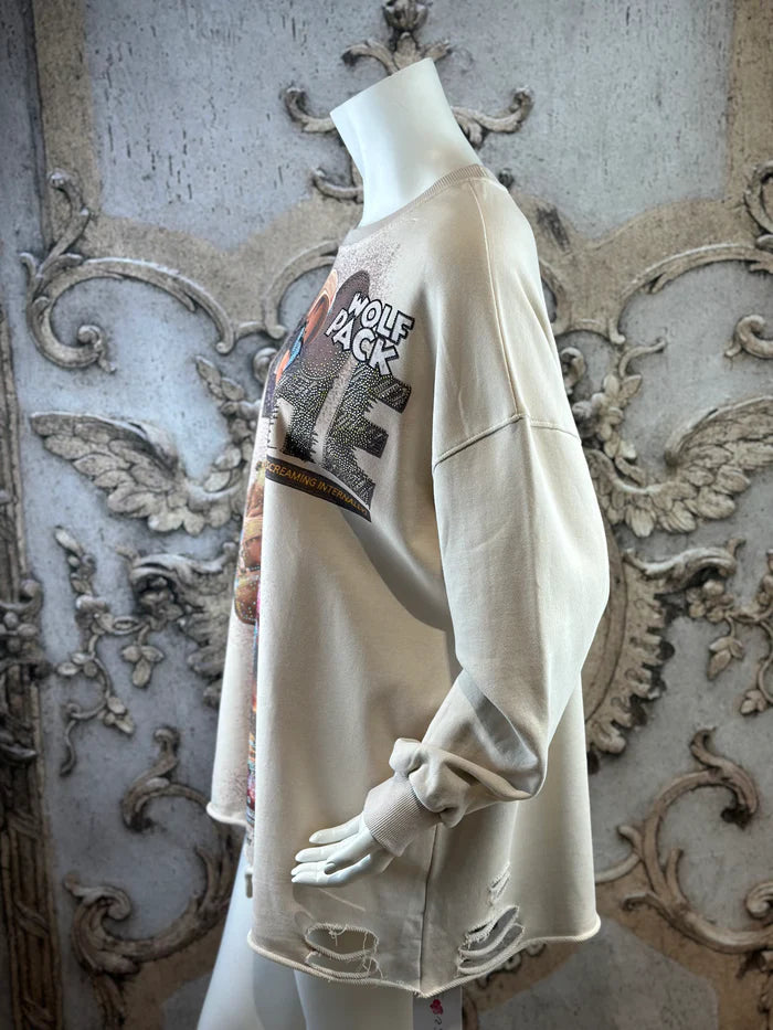 Mickey Sweatshirt in Beige