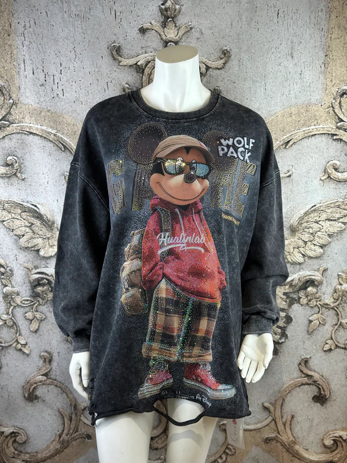 Mickey Sweatshirt in Schwarz