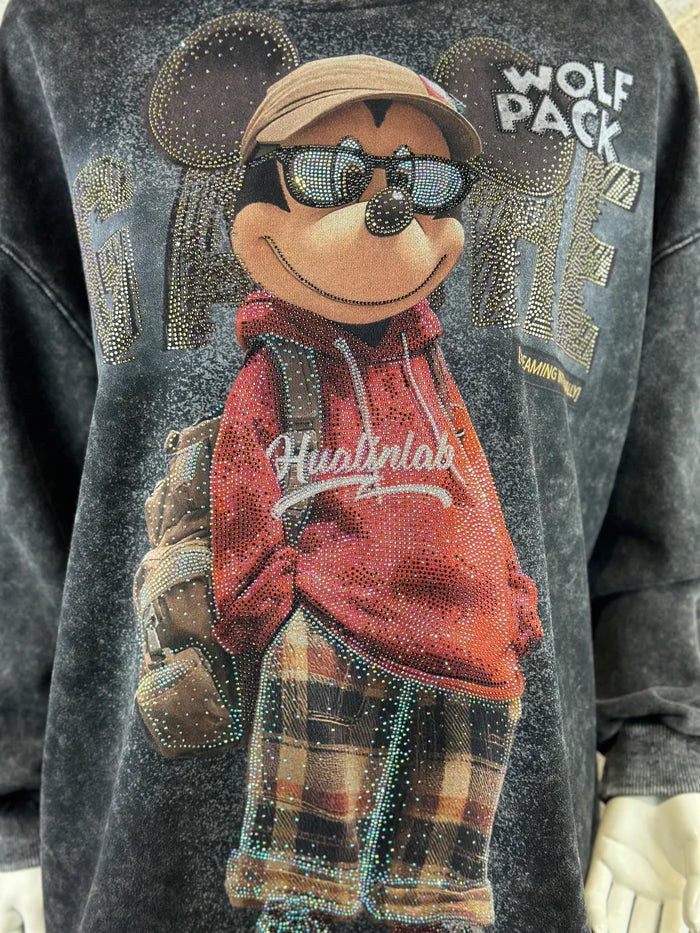 Mickey Sweatshirt in Schwarz