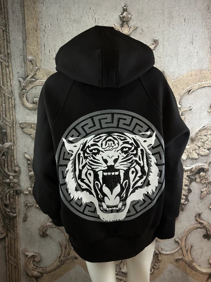 Tiger Sweat Jacke in Schwarz