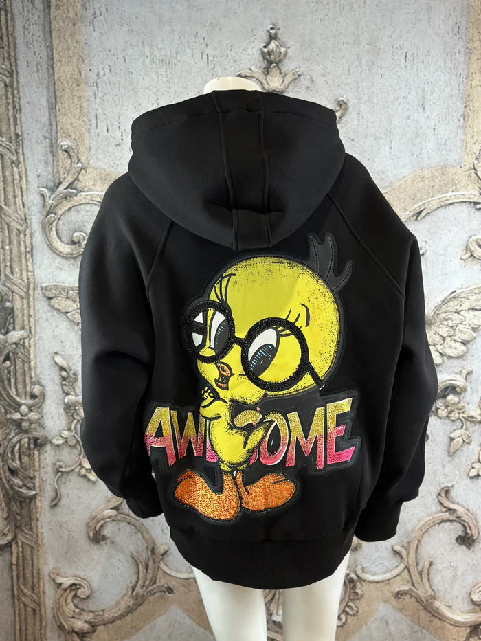 Tweety Sweat Jacke in Schwarz