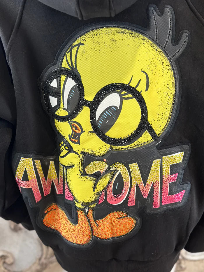Tweety Sweat Jacke in Schwarz
