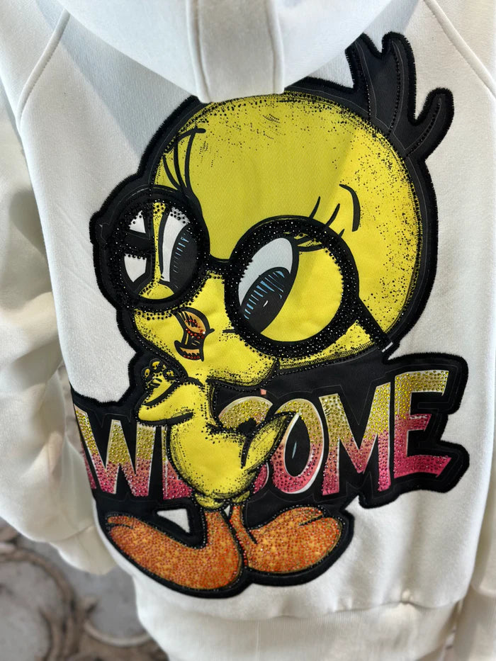 Tweety Sweat Jacke in Weiß