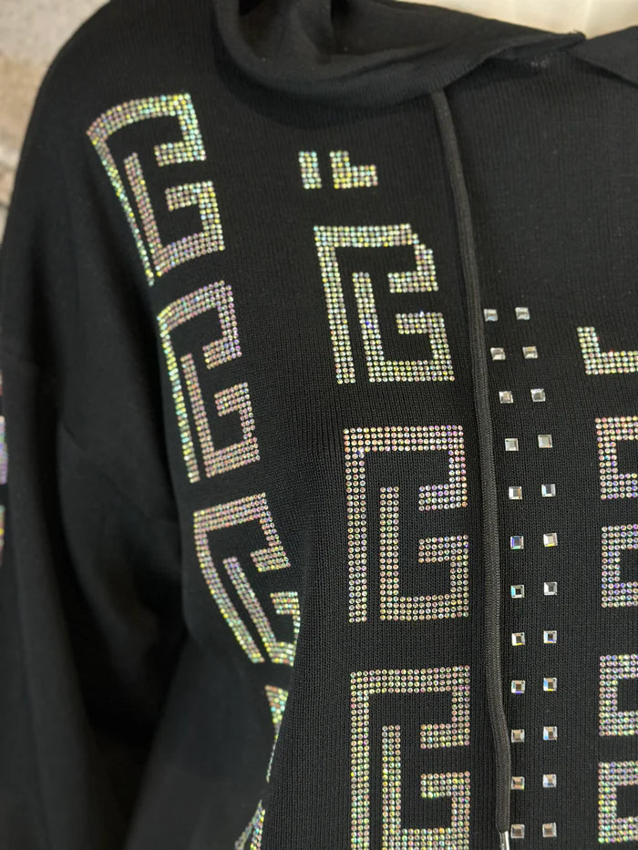 Zweiteiler Strass in Schwarz