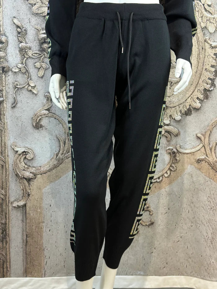 Zweiteiler Strass in Schwarz