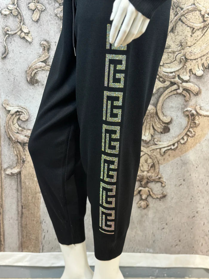 Zweiteiler Strass in Schwarz